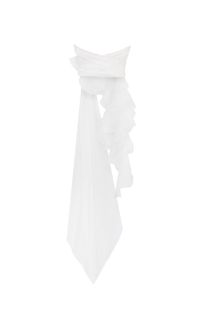 Milla Off-Shoulder Organza Formal Occasion Blouse with Ruffles, Alternate, color, White