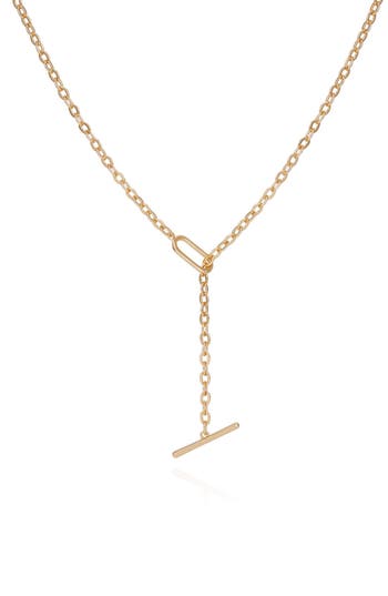 Guess Toggle Y-necklace In Goldtone