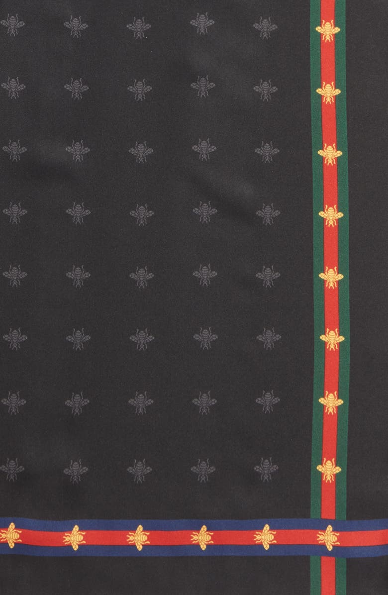 Gucci Runebis Silk Twill Pocket Square, Alternate, color, 