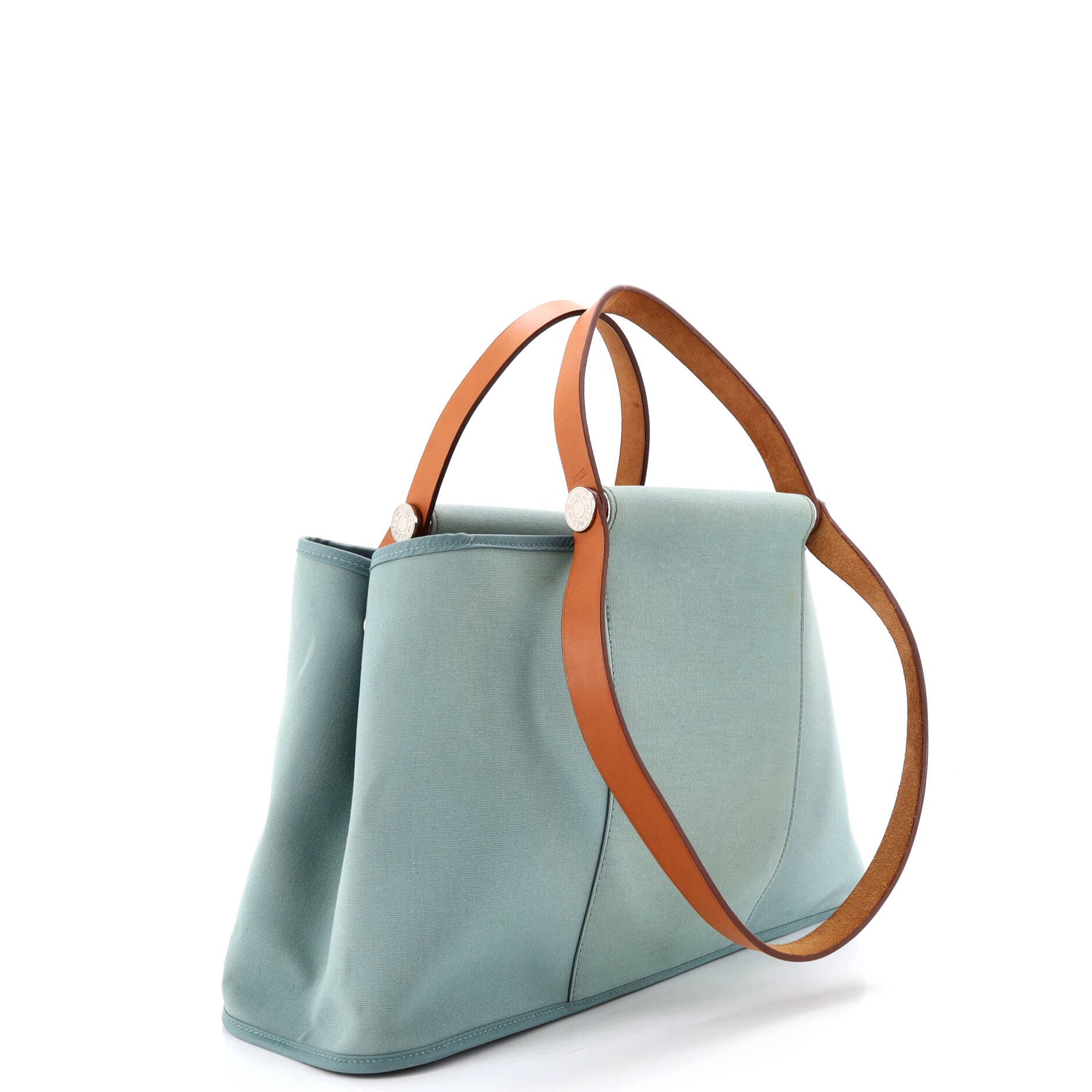 Pre-Owned Hermes Cabag Elan Toile and Leather 39, Alternate, color, Bleu Lin