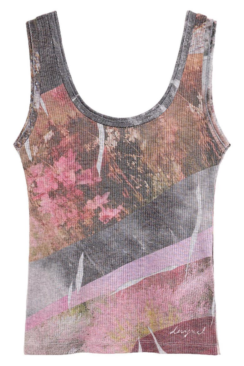 Ribbed Graphic Tank Top, Alternate, color, LIGHT GRAY