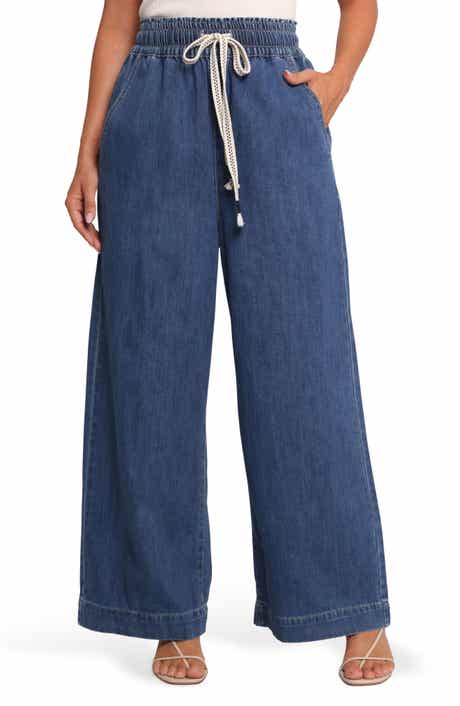 Petal & Pup Jenni Drawstring Wide Leg Denim Pants
