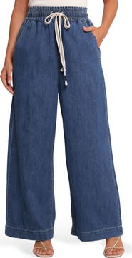 Petal & Pup Jenni Drawstring Wide Leg Denim Pants