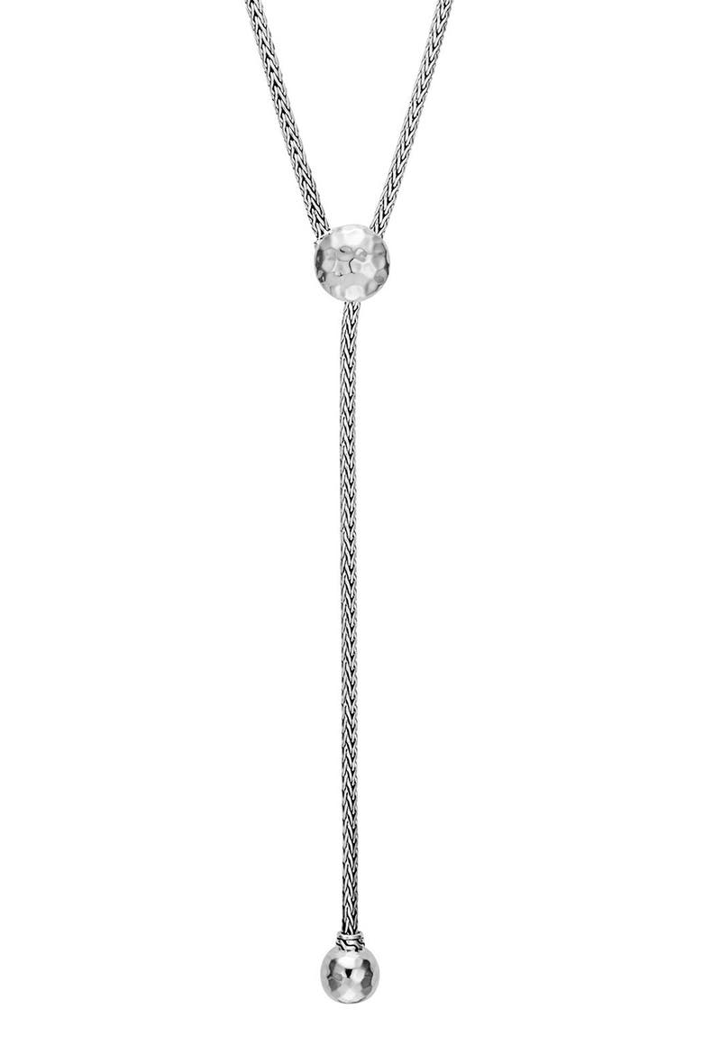 Classic Chain Lariat Necklace, Main, color, SILVER