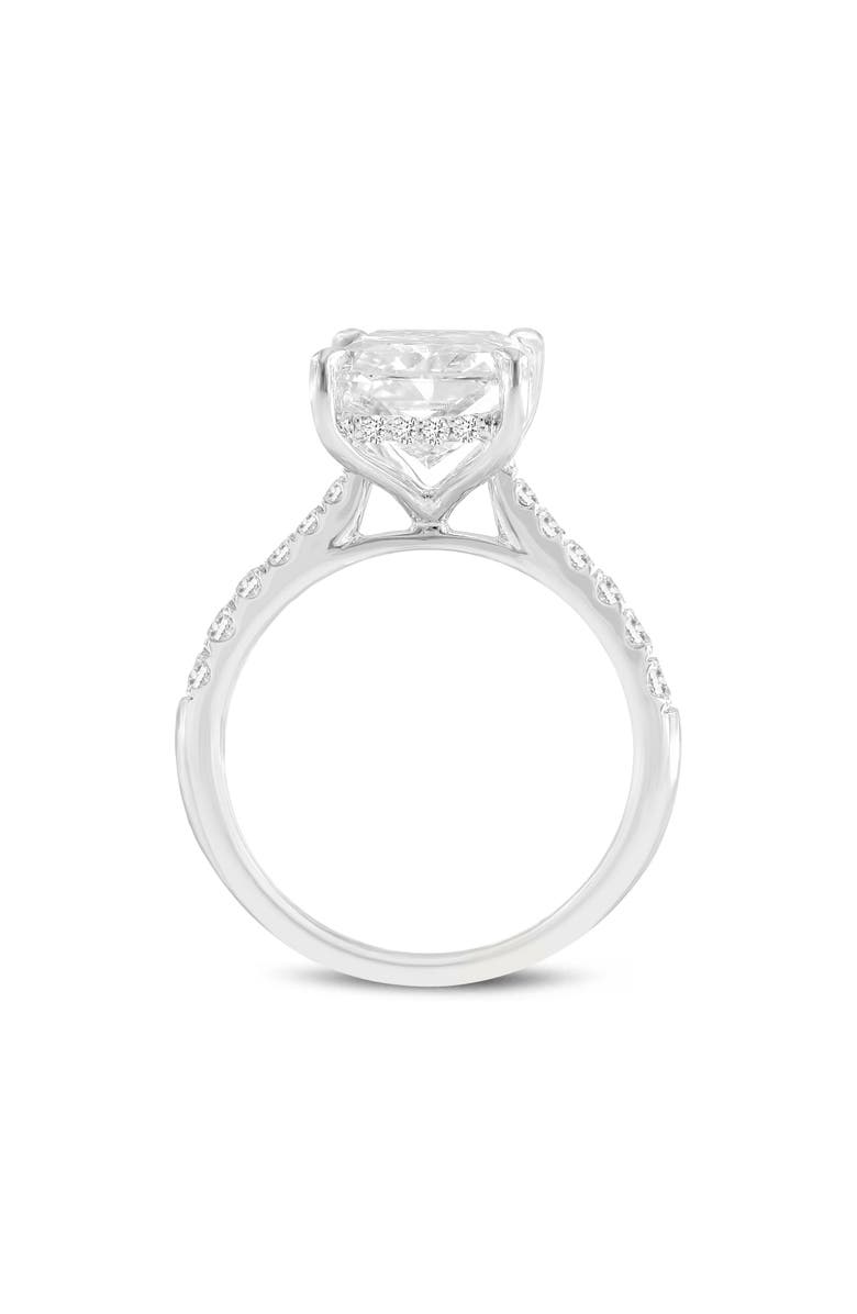 LuvMyJewelry Bayan 14K White Gold Radiant Cut Lab Grown Diamond Hidden Halo Engagement Ring - 5.5 Ct, Alternate, color,