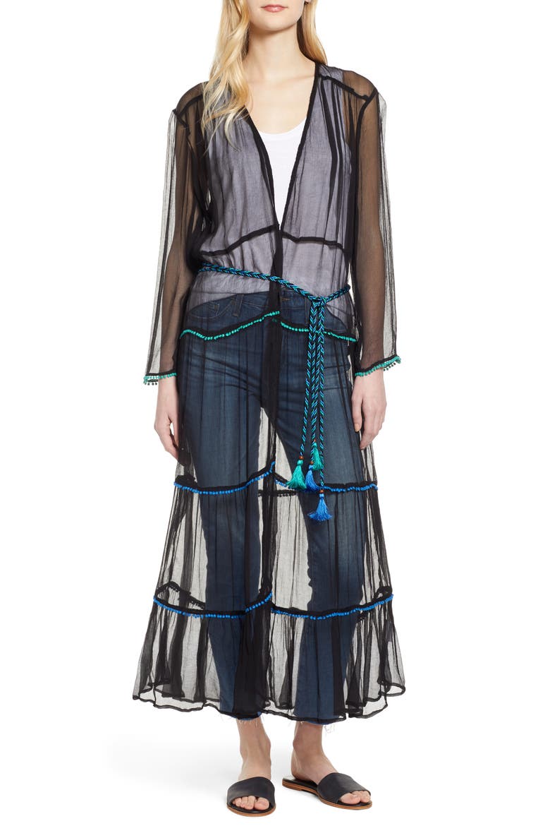 NFC Foxtrot Sheer Duster, Main, color, BLACK