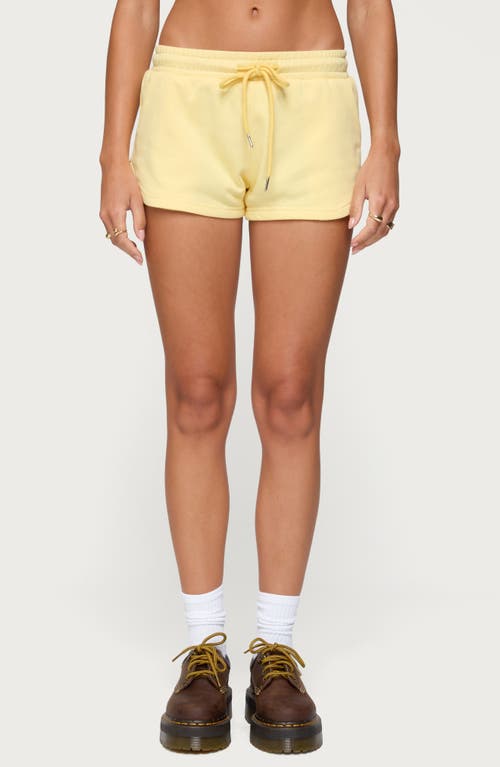 Edikted Kordelia Drawstring Sweatshorts In Yellow