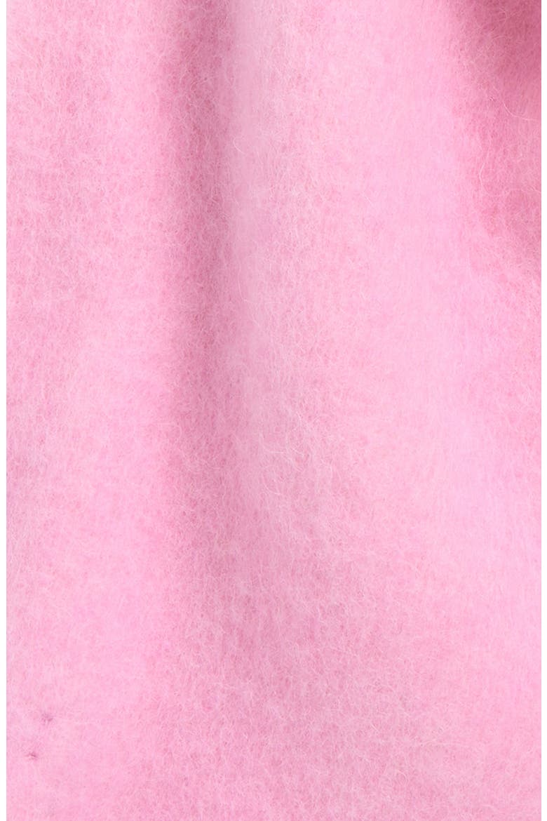Logo Text Jacquard Reversible Alpaca & Wool Blend Fringe Scarf, Alternate, color, SUGAR PINK