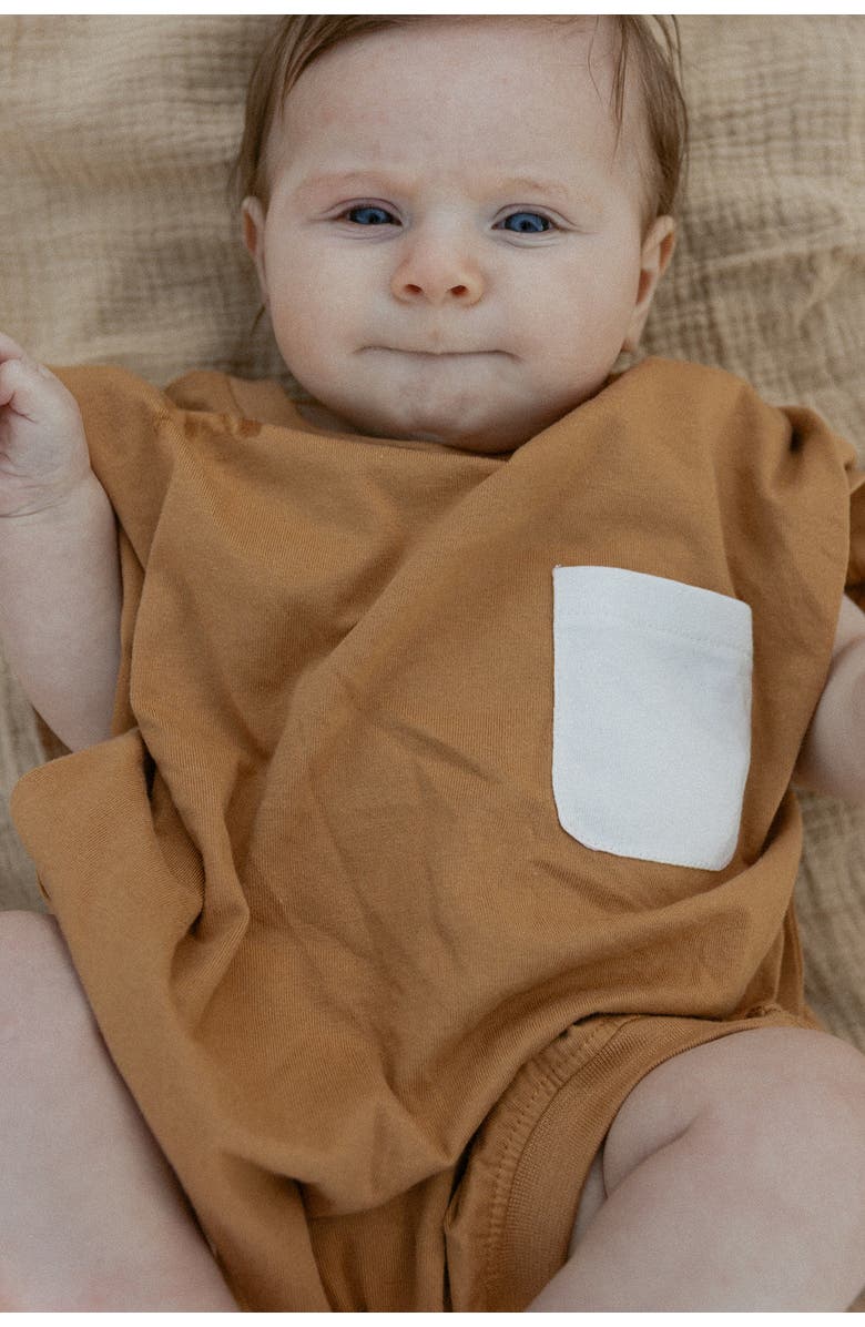Winnie + Crew Cory Pocket Romper, Alternate, color, Apple Cinnamon