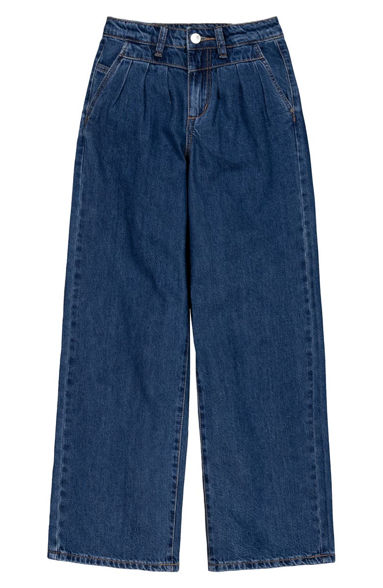 Joe's Jeans Kids' Mia Pleated High Waist Wide Leg Jeans, Main, color, Medium Wash
