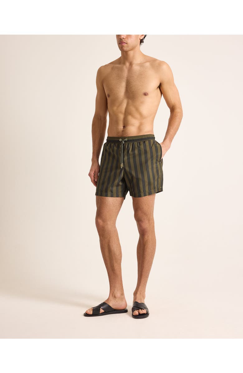 Orlebar Brown Boxer Mid-Length Relaxed Fit Bold Stripe Drawcord Swim Shorts, Alternate, color, Bayleaf Green/Herbal Green