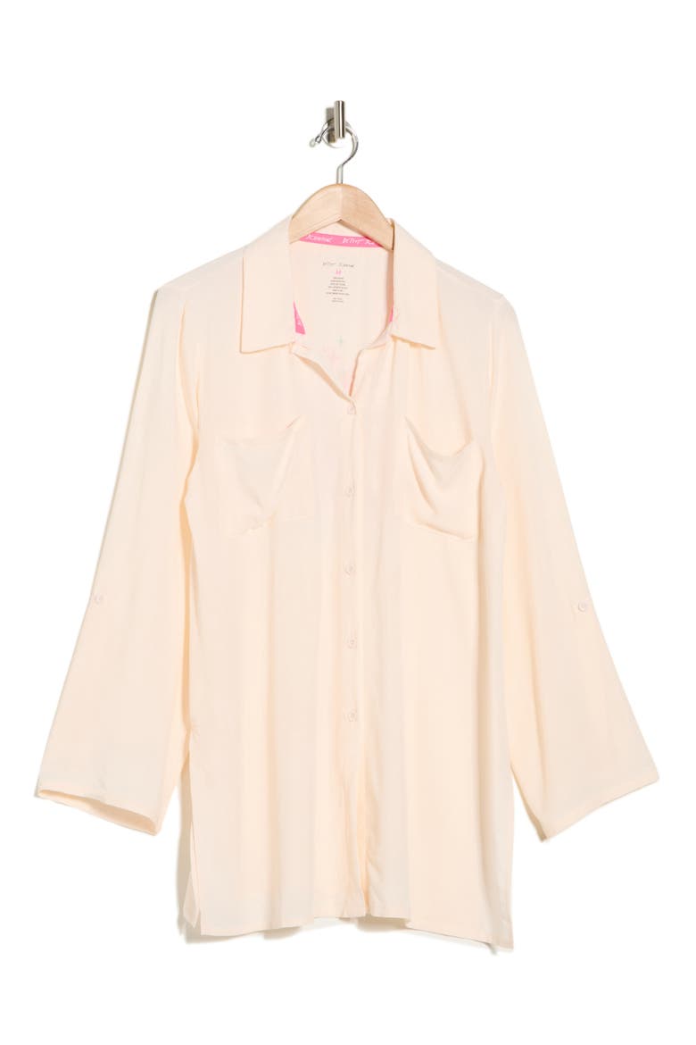 Beach Cover-Up Shirt, Alternate, color, LIGHT PINK
