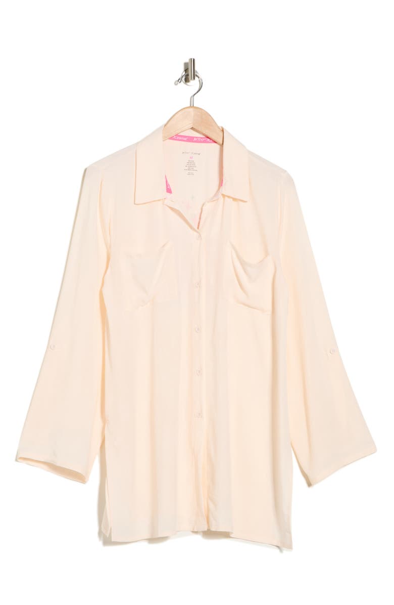 Betsey Johnson Beach Cover-Up Shirt, Alternate, color, Light Pink