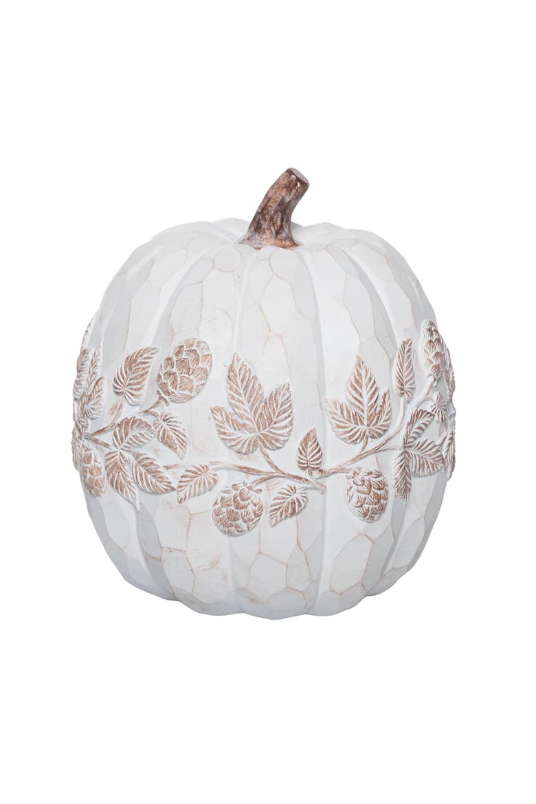Pumpkin Whitewash Figurine, Main, color, White
