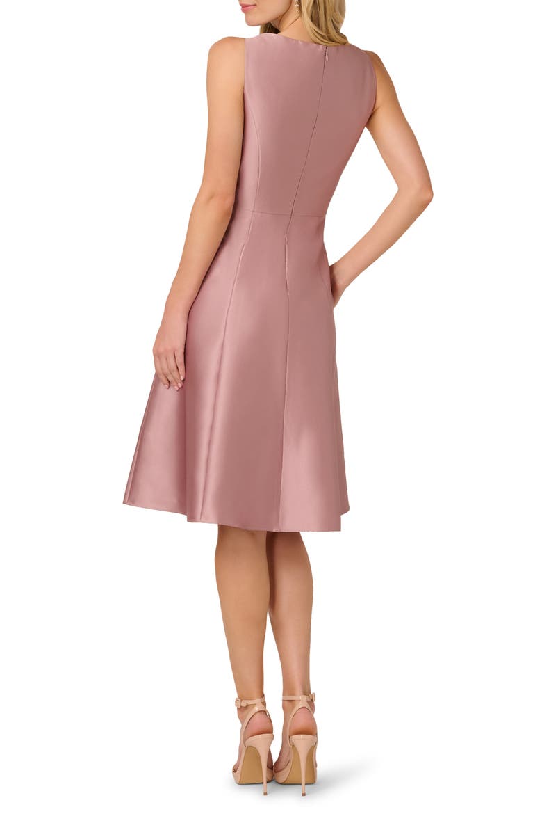 Sleeveless Mikado Fit & Flare Midi Dress, Alternate, color, WARM CAMEO