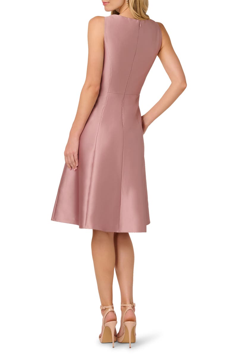 Adrianna Papell Sleeveless Mikado Fit & Flare Midi Dress, Alternate, color, Warm Cameo