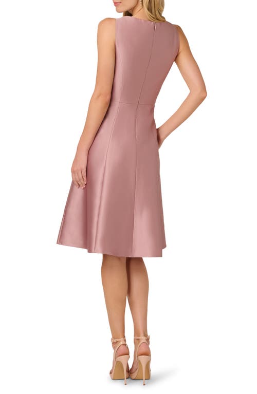 Adrianna Papell Sleeveless Mikado Fit & Flare Midi Dress In Neutral