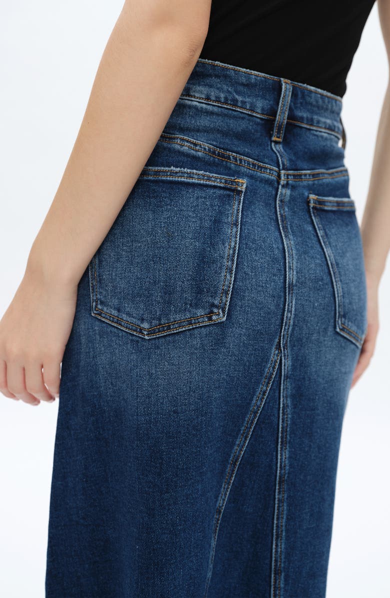 Bayeas A-Line Denim Midi Skirt, Alternate, color, Blue Tears