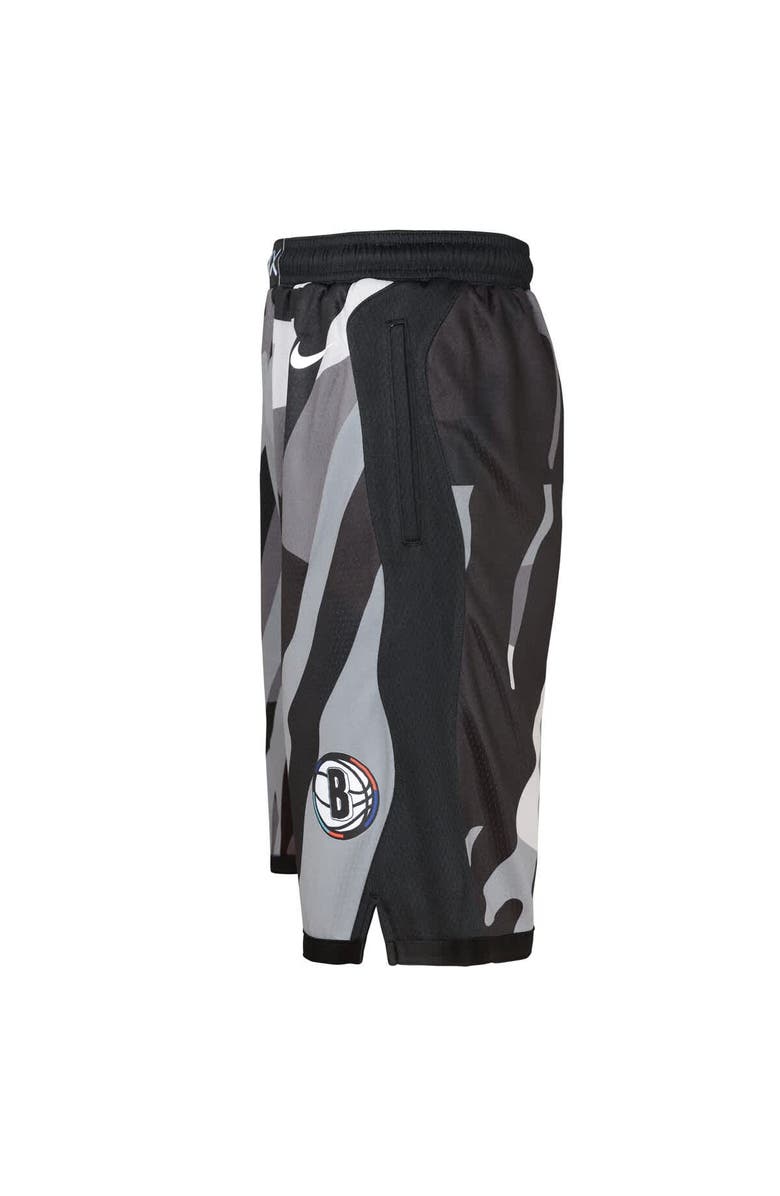 Nike Youth Nike  Black Brooklyn Nets 2024/25 City Edition Swingman Performance Shorts, Alternate, color, 