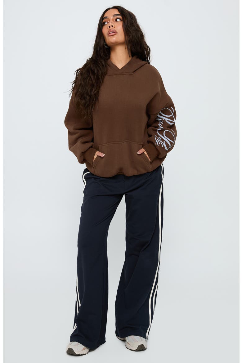 Script Logo Graphic Hoodie, Alternate, color, BROWN / BLUE