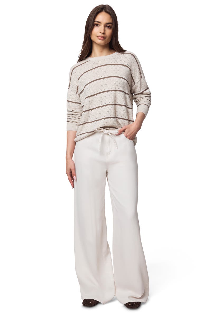 Splendid Georgie Pointelle Sweater, Alternate, color, Pale Oak/ Cedar Brown