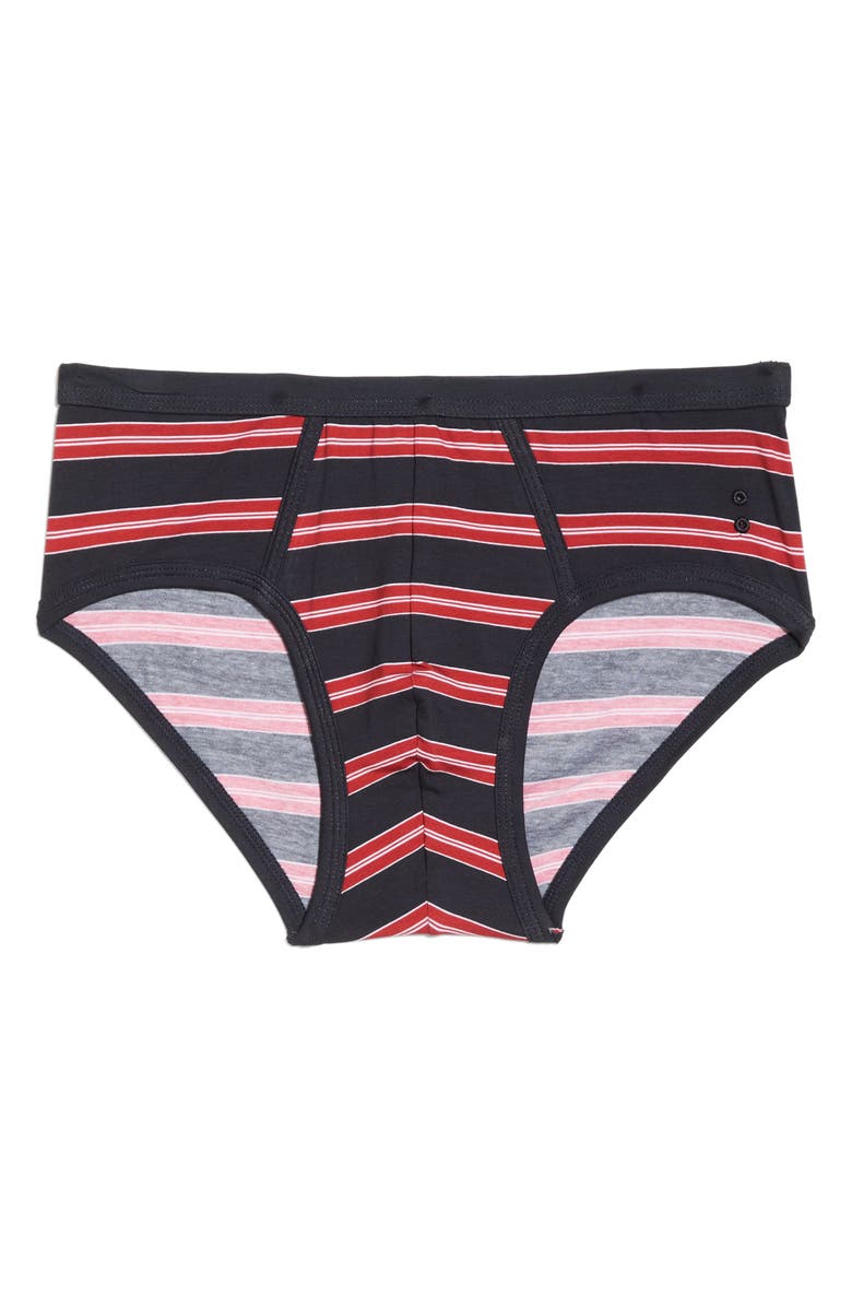 RON DORFF Y-Front Stretch Cotton Briefs, Main, color, Navy