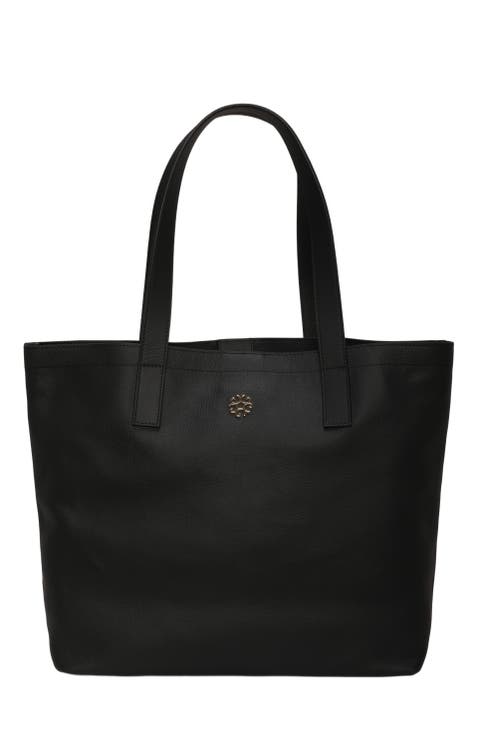 Leather Tote Bag with Removable Zipped Pouch