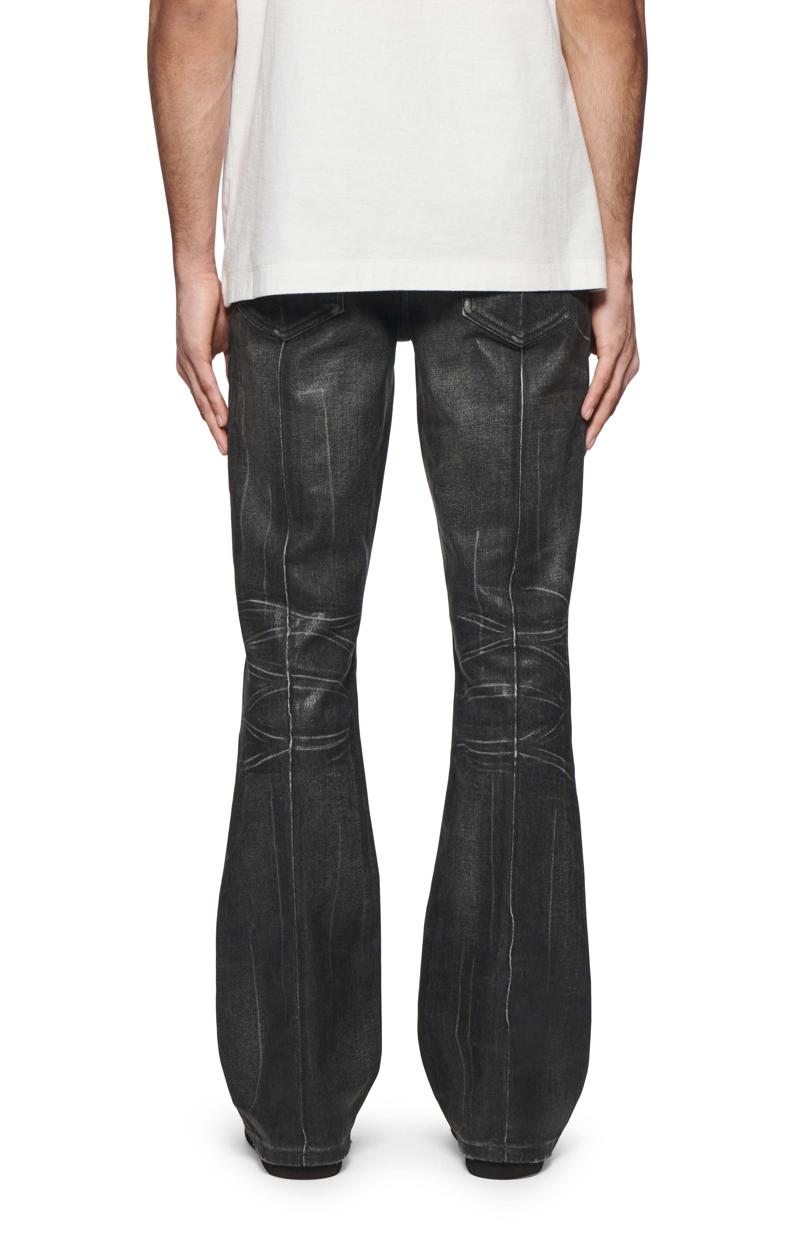 Pintuck Flare Coated Flare Jeans (Men) | Nordstrom