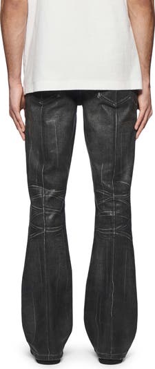PURPLE BRAND Pintuck Flare Coated Flare Jeans | Nordstrom
