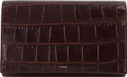 Vince Athene Croc Embossed Leather Wallet on a Strap Crossbody