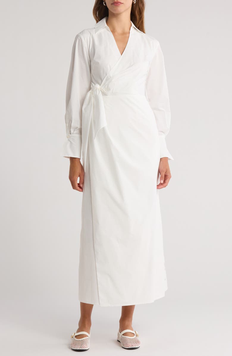 Simkhai Briar Wrap Midi Dress, Main, color, White