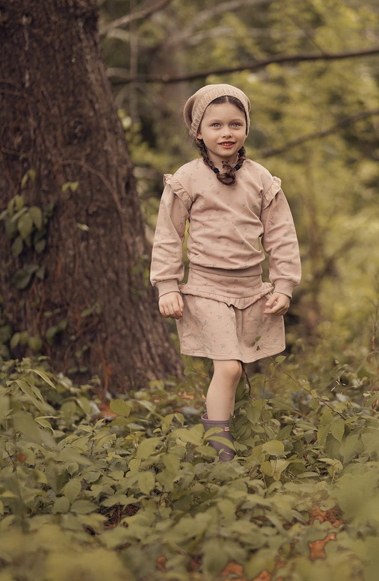 Manière Kids' Tiered Ruffle Cotton Blend Skirt, Alternate, color, Mauve