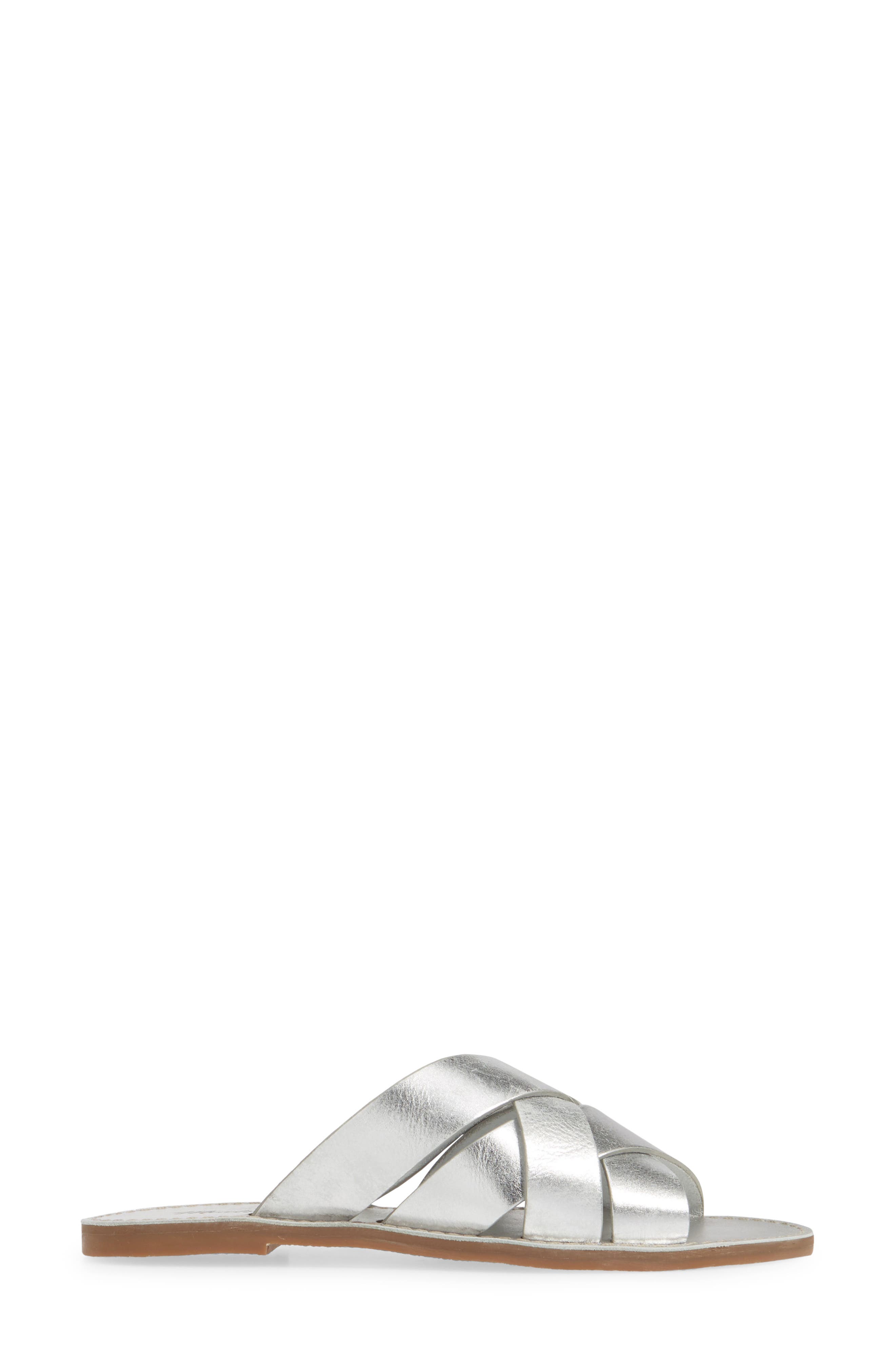 The Boardwalk Woven Slide Sandal, Alternate, color, SILVER