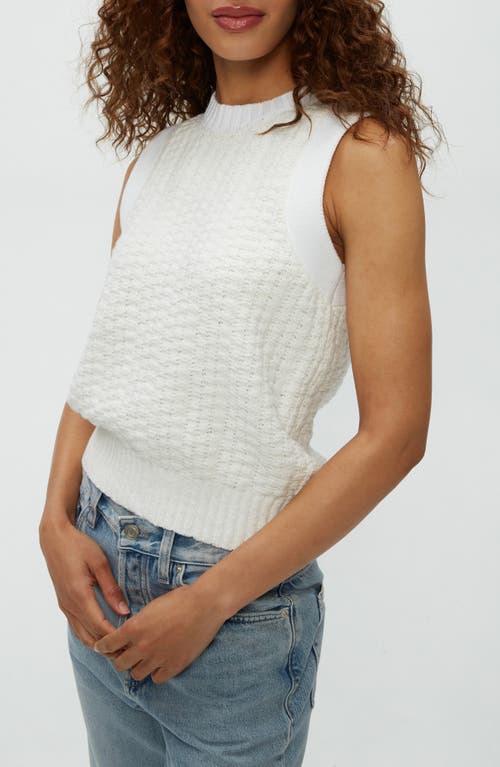 Michael Stars Sia Tipped Sleeveless Sweater In White