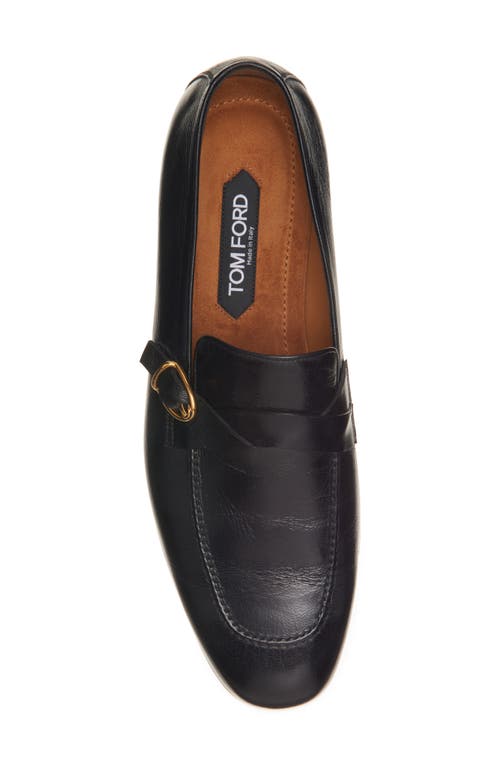 Tom Ford Gigi Twisted Buckle Band Loafer In Black