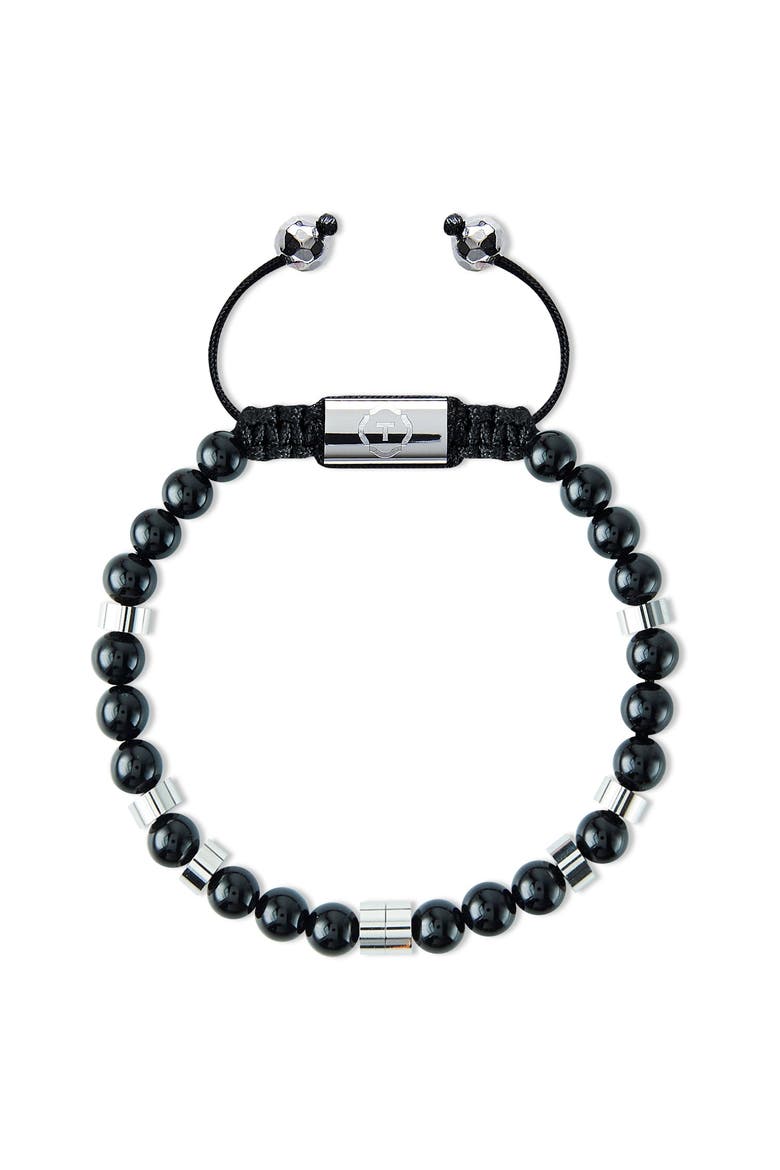 Rounded Onyx Beaded Bracelet, Main, color, Onyx