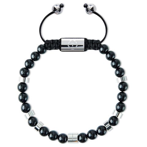 Rounded Onyx Beaded Bracelet