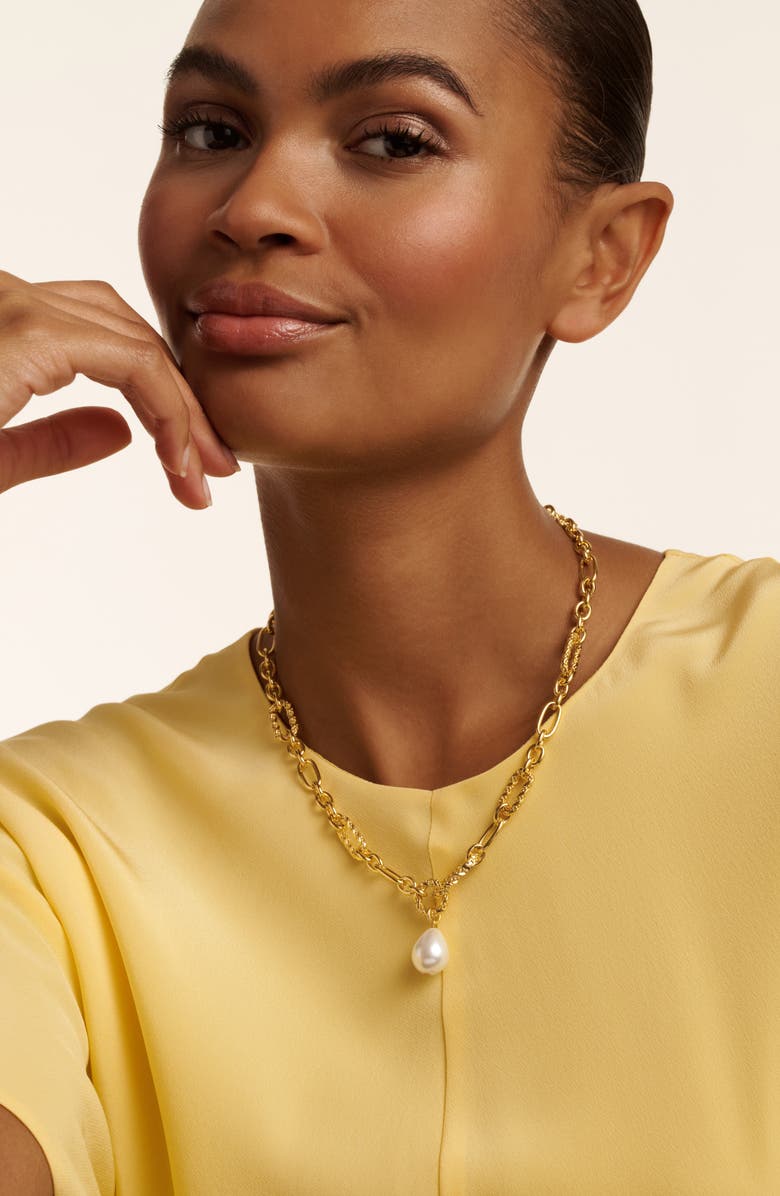 Ted Baker Timora Twisted Faux Pearl Pendant Necklace, Alternate, color, 