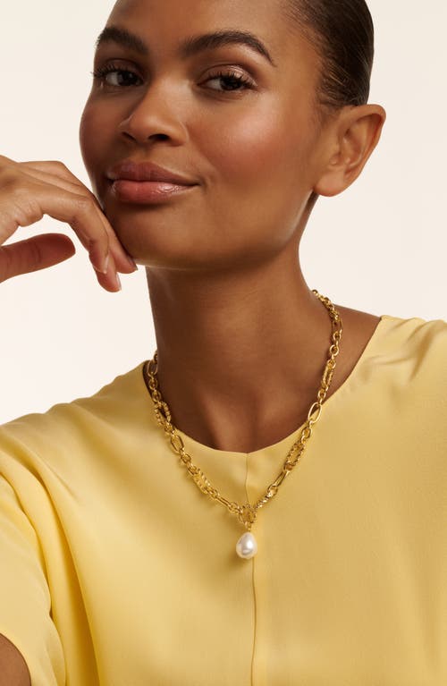 Ted Baker Timora Twisted Faux Pearl Pendant Necklace In Gold Tone Pearl