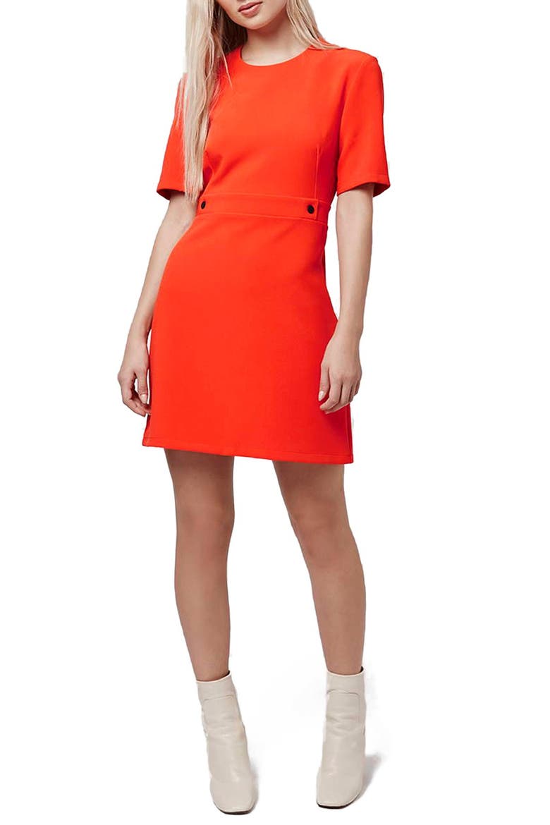 Short Sleeve Shift Dress, Alternate, color, RED