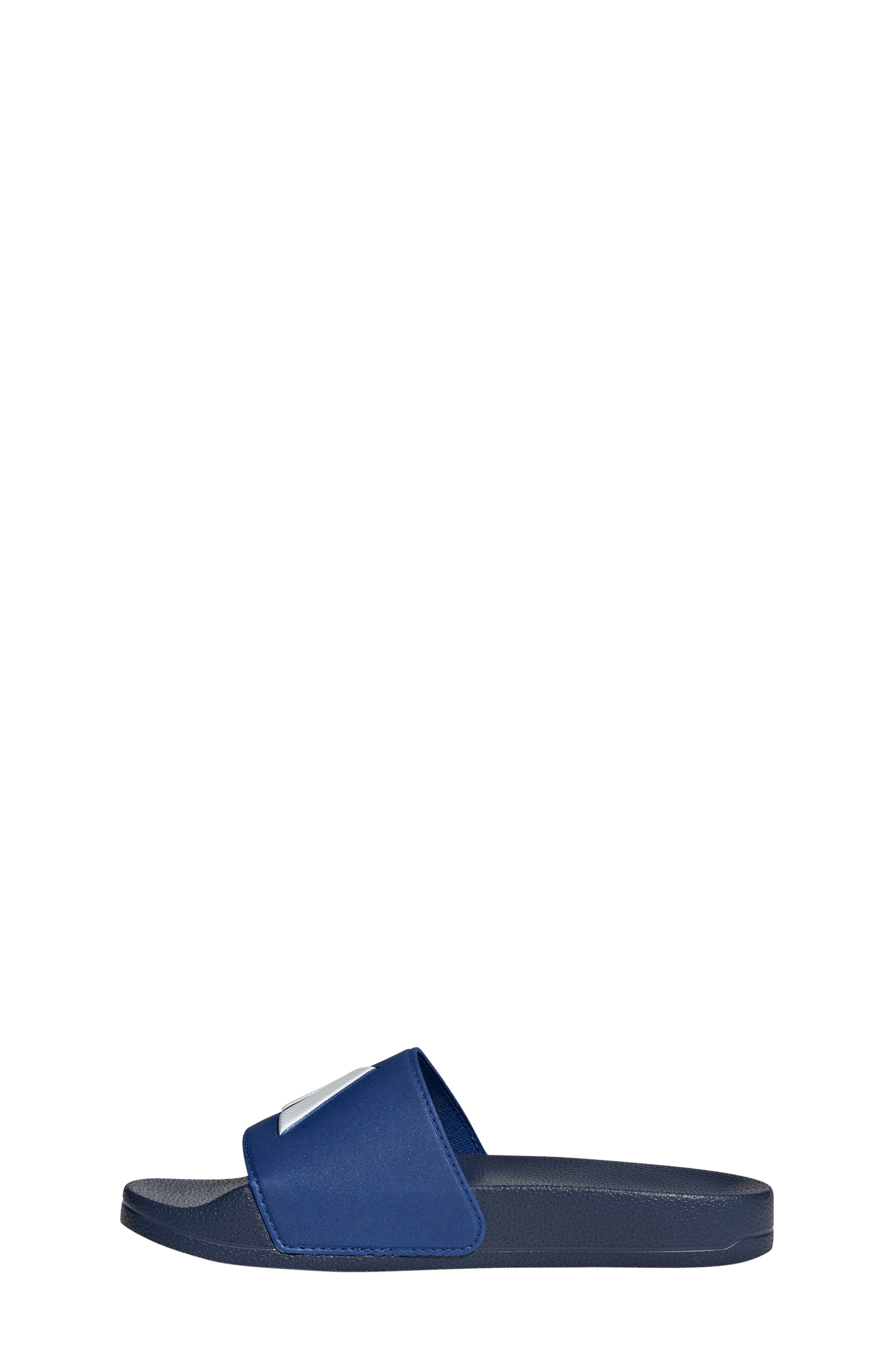 adidas Kids' Adilette Slide Sandal, Alternate, color, Dark Blue/ White/ Royal Blue