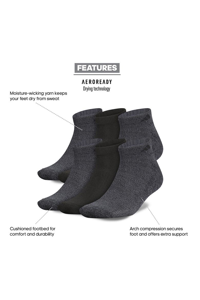 6-Pack Athletic Low Cut Socks, Alternate, color, BLACK