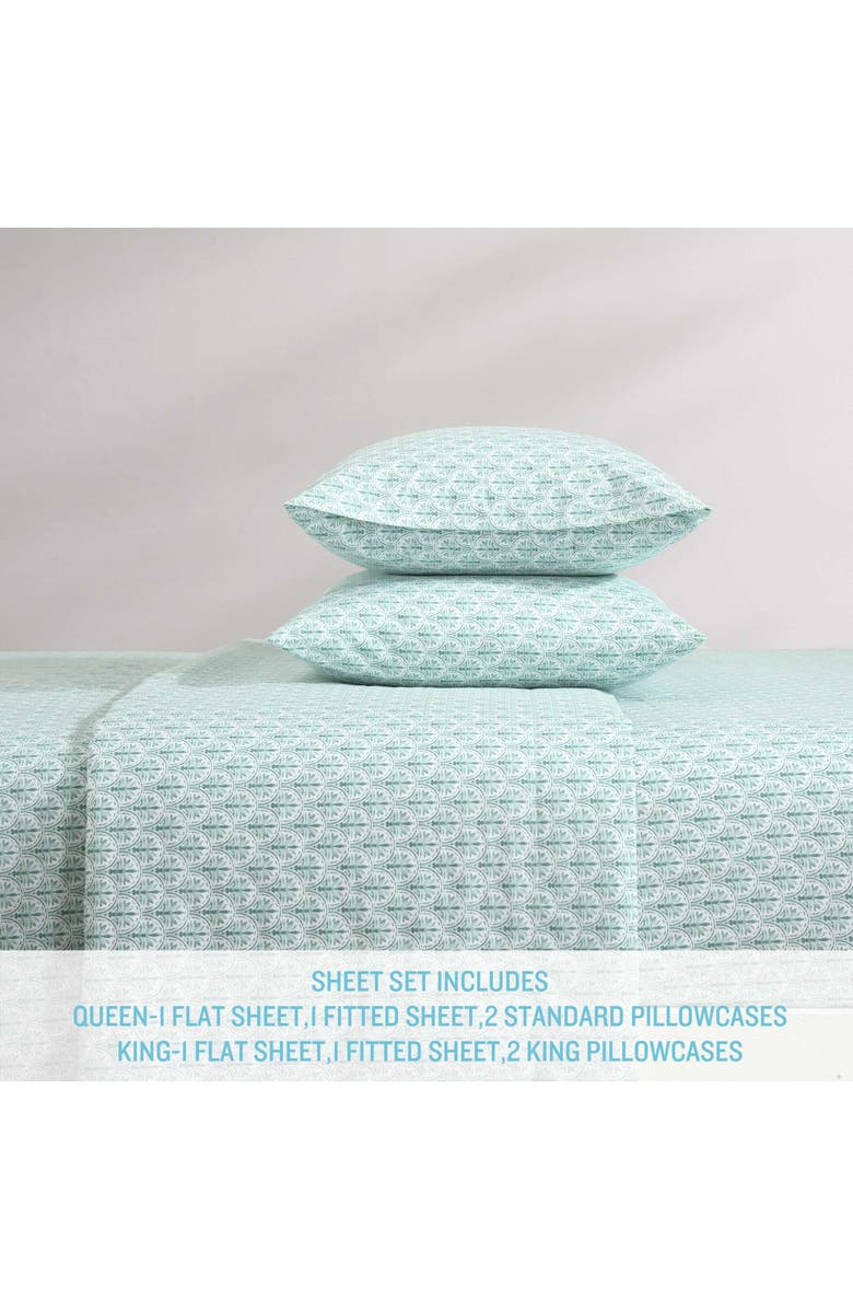 Tommy Bahama Coastal Batik Percale Cotton Sheet Set, Alternate, color, Spring Green