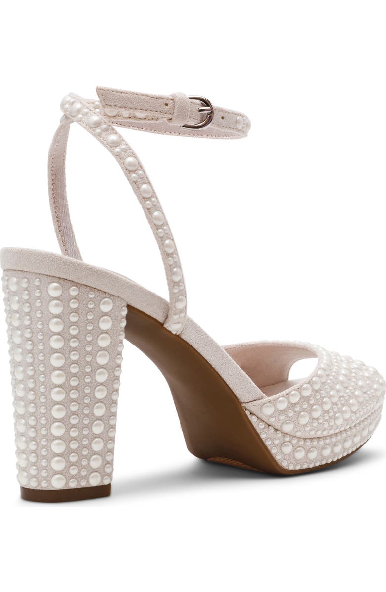 Anne Klein Vanna Ankle Strap Platform Sandal, Alternate, color, Bone