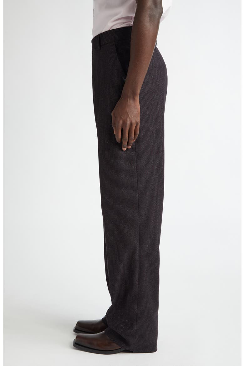 Pinstripe Relaxed Fit Tailored Pants, Alternate, color, BLACK-RED STRIPE