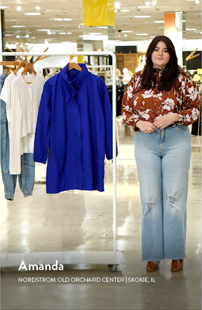 Stand Collar Hidden Hood Organic Cotton Blend Coat, sales video thumbnail