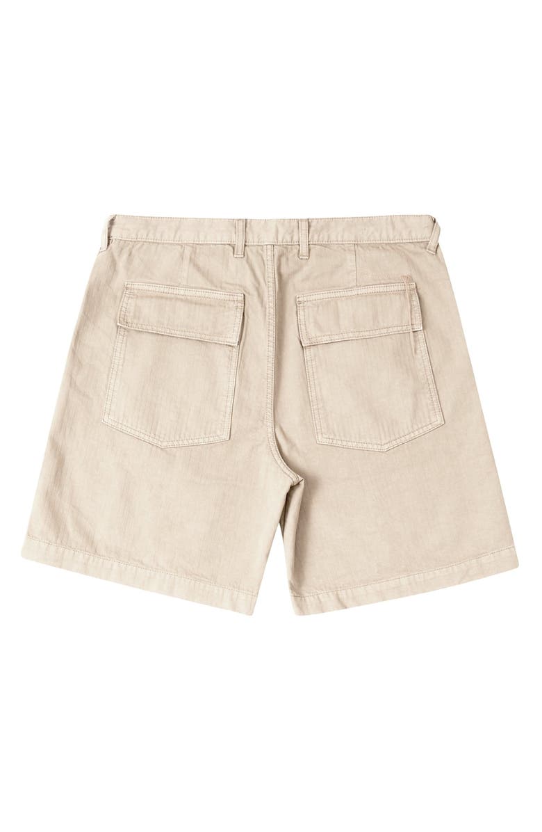 Fortela Military Inspired Herringbone Shorts, Alternate, color, Ecru
