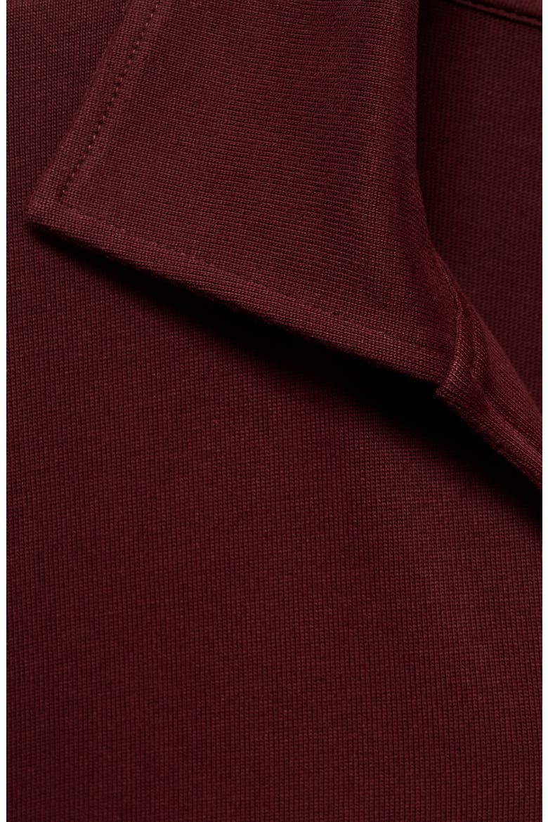 Oversize Cotton Polo Sweatshirt, Alternate, color, BURGUNDY