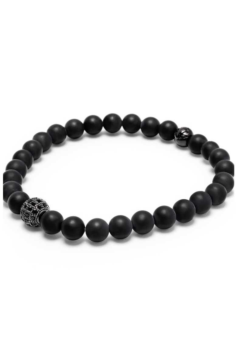 Matte Onyx and Black CZ Diamond Wristband, Alternate, color, Black