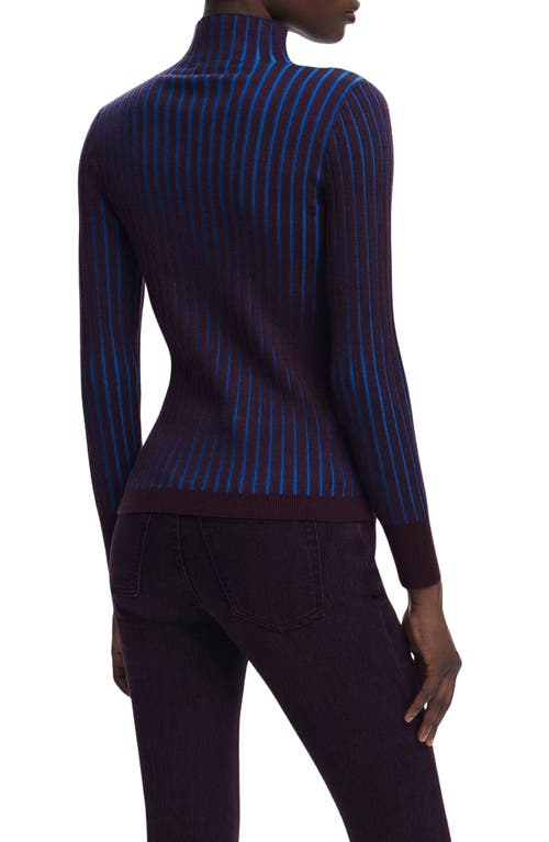 Desigual Fitted Rib Sweater In Blue